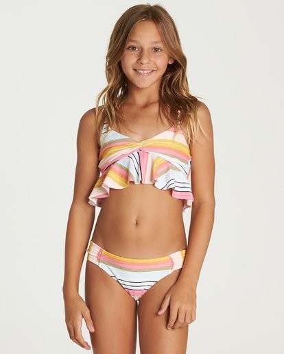 Billabong Girls\' Sunny Song Flutter Bikini Set Multicolor Size 10 L101422 Billabong Girls\' Sunny Song Flutter Bikini Set Multicolor Size 10 L101422