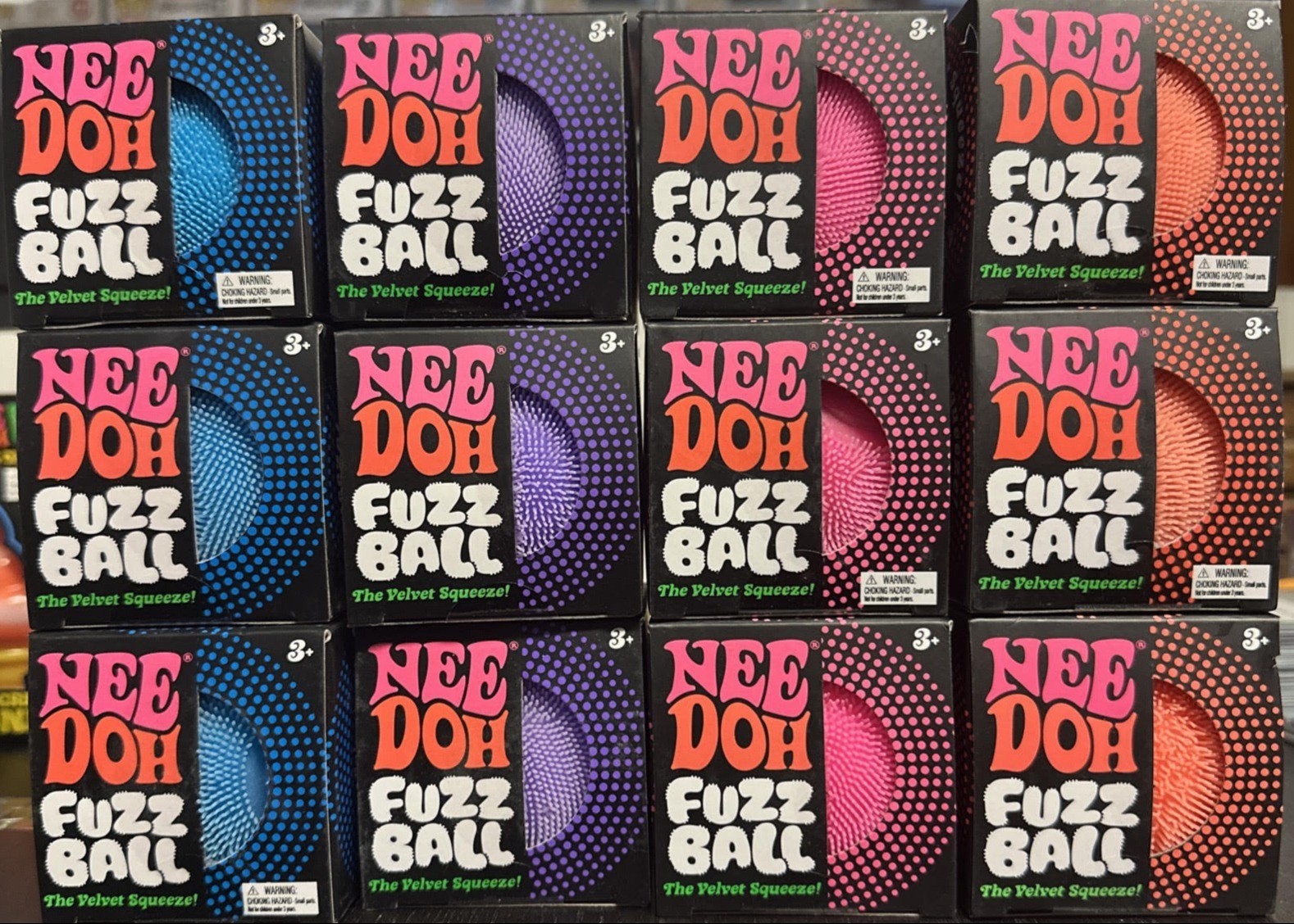 AUTHENTIC Schylling NEEDOH Fuzzball Factory Sealed Velvet Squeeze Multi-Color