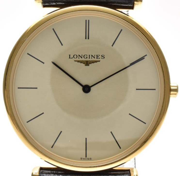 [Exc+5] Longines Grand Classic L4.635.2 33mm Gold Dial Quartz Men\'s Watch
