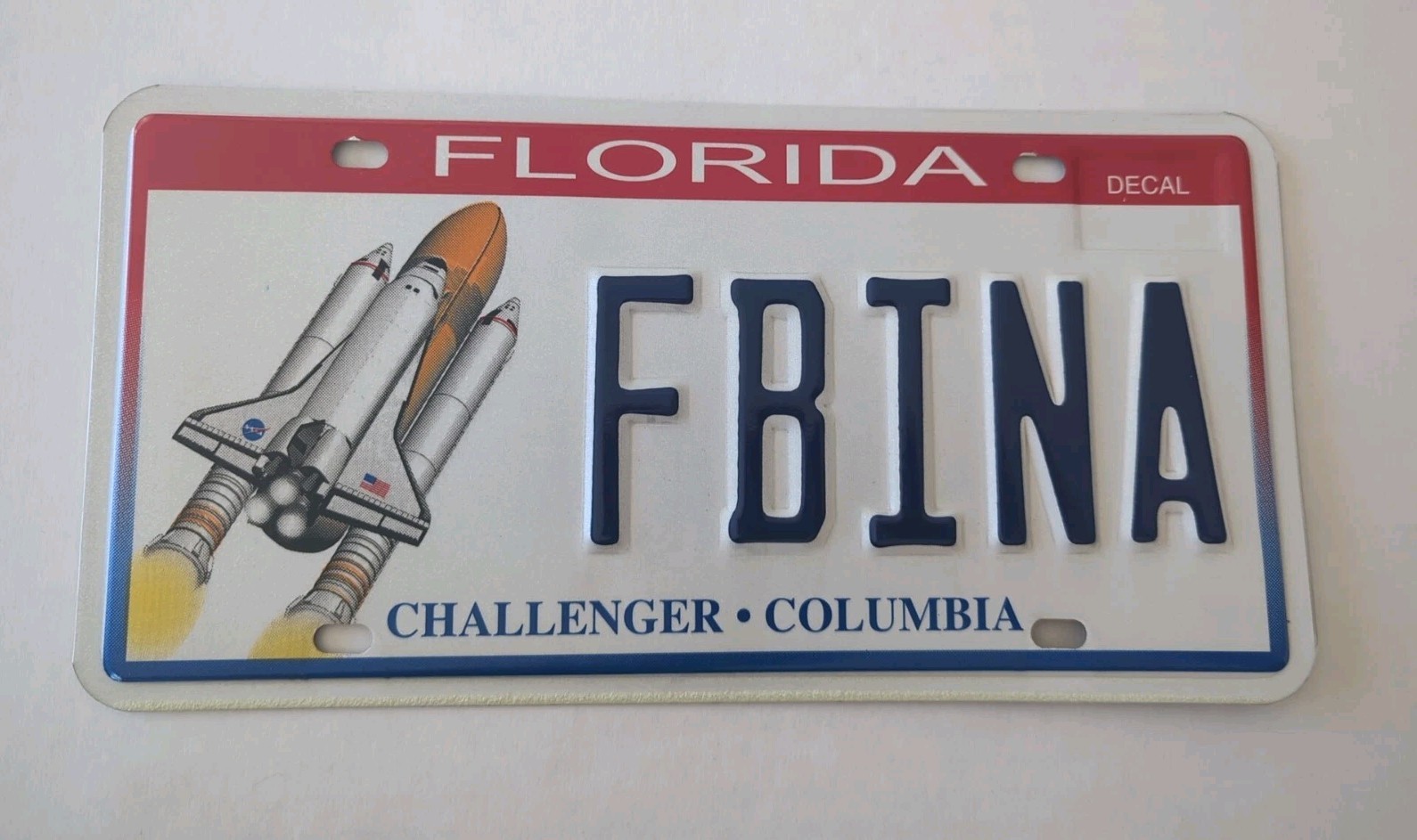 Florida FBINA FBI National Academy License Plate Challenger Columbia 