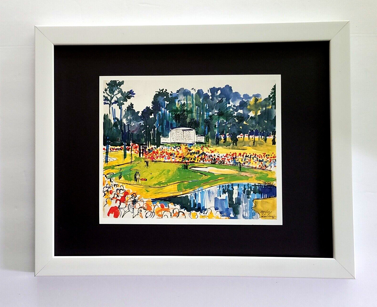 LEROY NEIMAN AUGUSTA MASTERS 1980s ICONIC GOLF PRINT SIGNED FRAMED