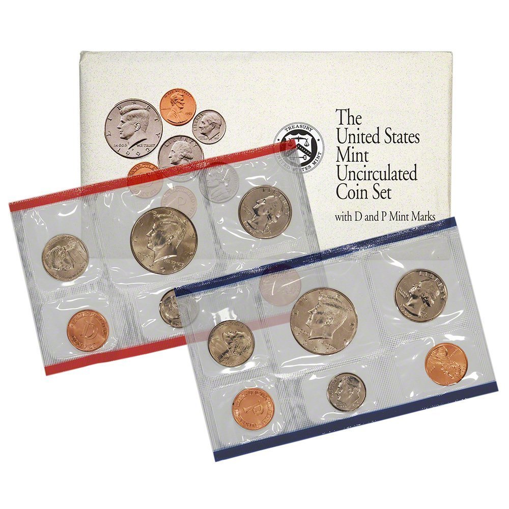 1992 P & D US Mint Set United States Original Government Packaging Box Cello