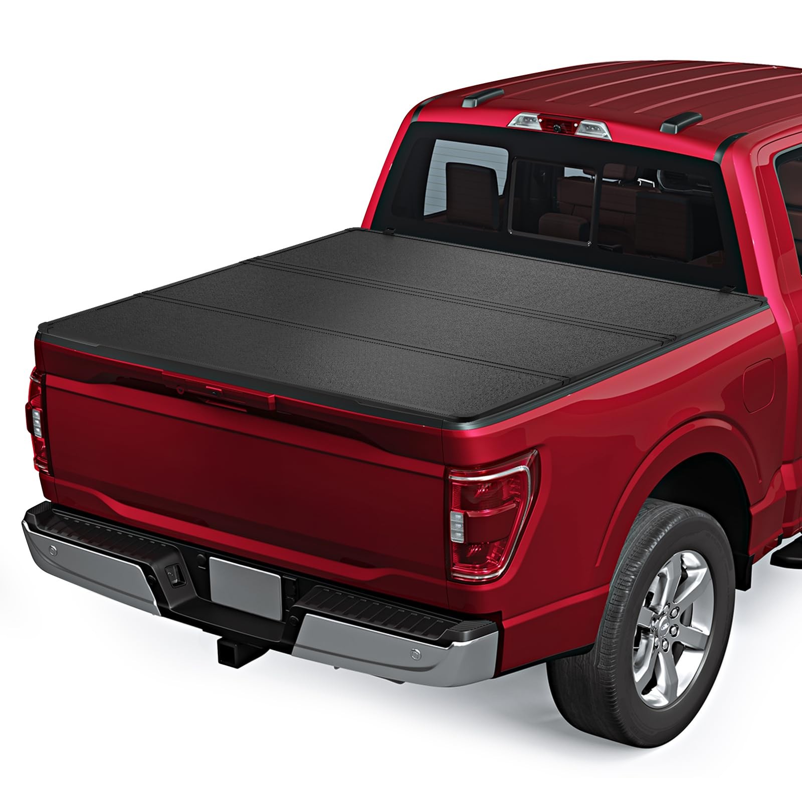 5.5FT Low Profile Hard Tri-Fold Tonneau Cover For 15-26 Ford F-150 3.3/5.0/5.2L