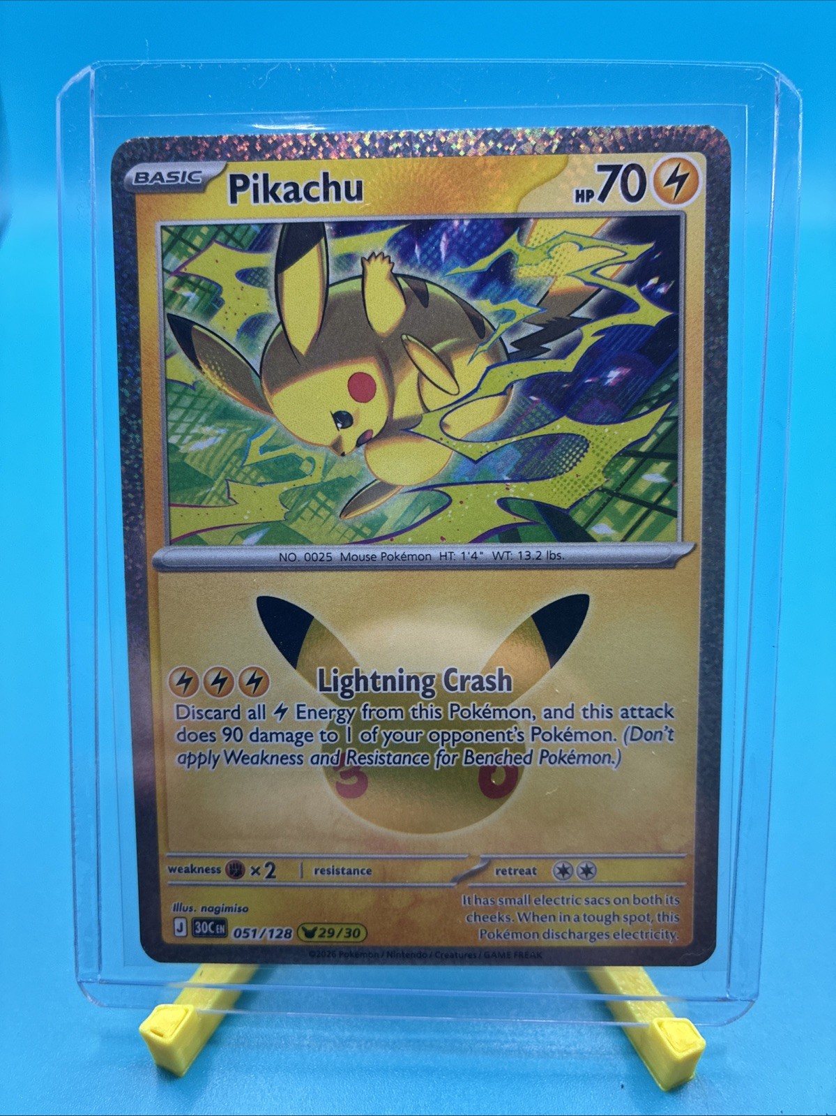Pikachu 051/128 Me: 30th Celebration Holo