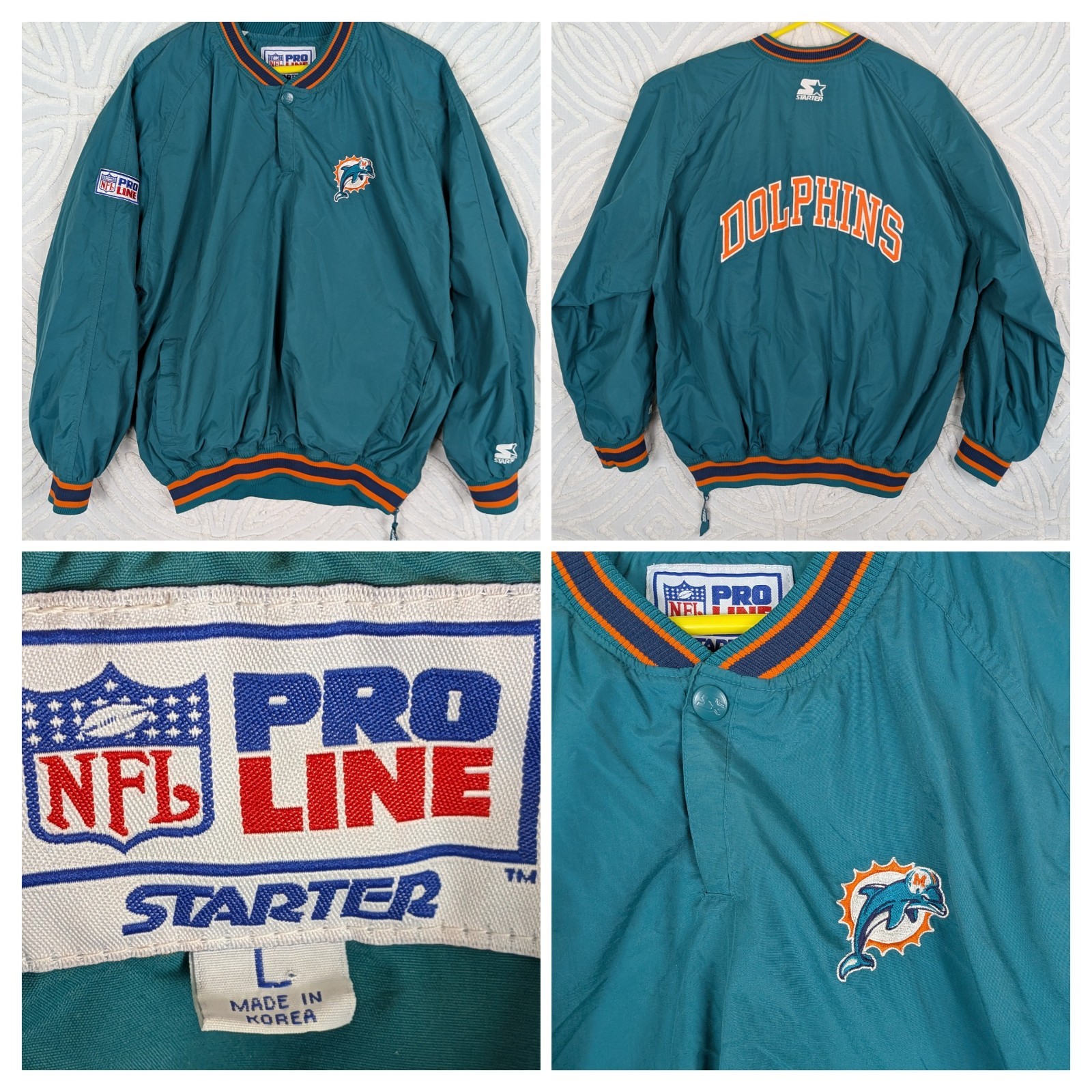 Vintage 90s Authentic Starter Miami Dolphins Jacket Size L NFL Pro Line Pullover Vintage 90s Authentic Starter Miami Dolphins Jacket Size L NFL Pro Line Pullover