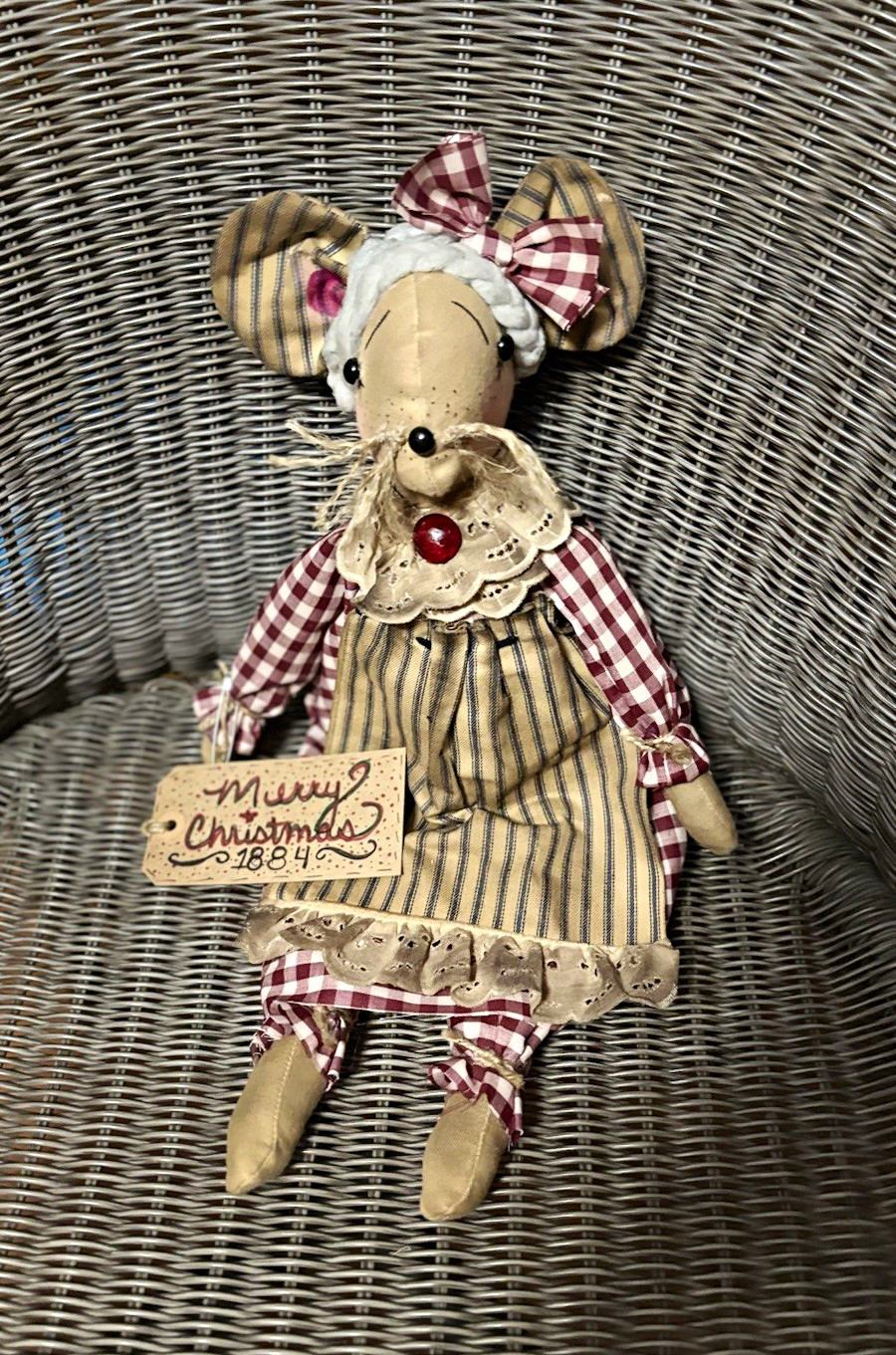 OOAK PRIMITIVE CHRISTMAS MOUSE DOLL