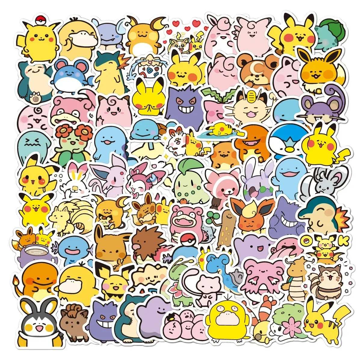 100 Pack Pokemon Stickers Cute Baby Decal Set Pikachu Psyduck Eevee Classic - US 100 Pack Pokemon Stickers Cute Baby Decal Set Pikachu Psyduck Eevee Classic - US