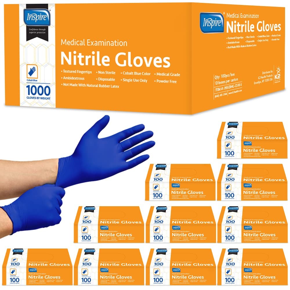Cobalt Blue Nitrile Disposable Gloves 4.5 Nitrile Safety Medical Exam Cooking