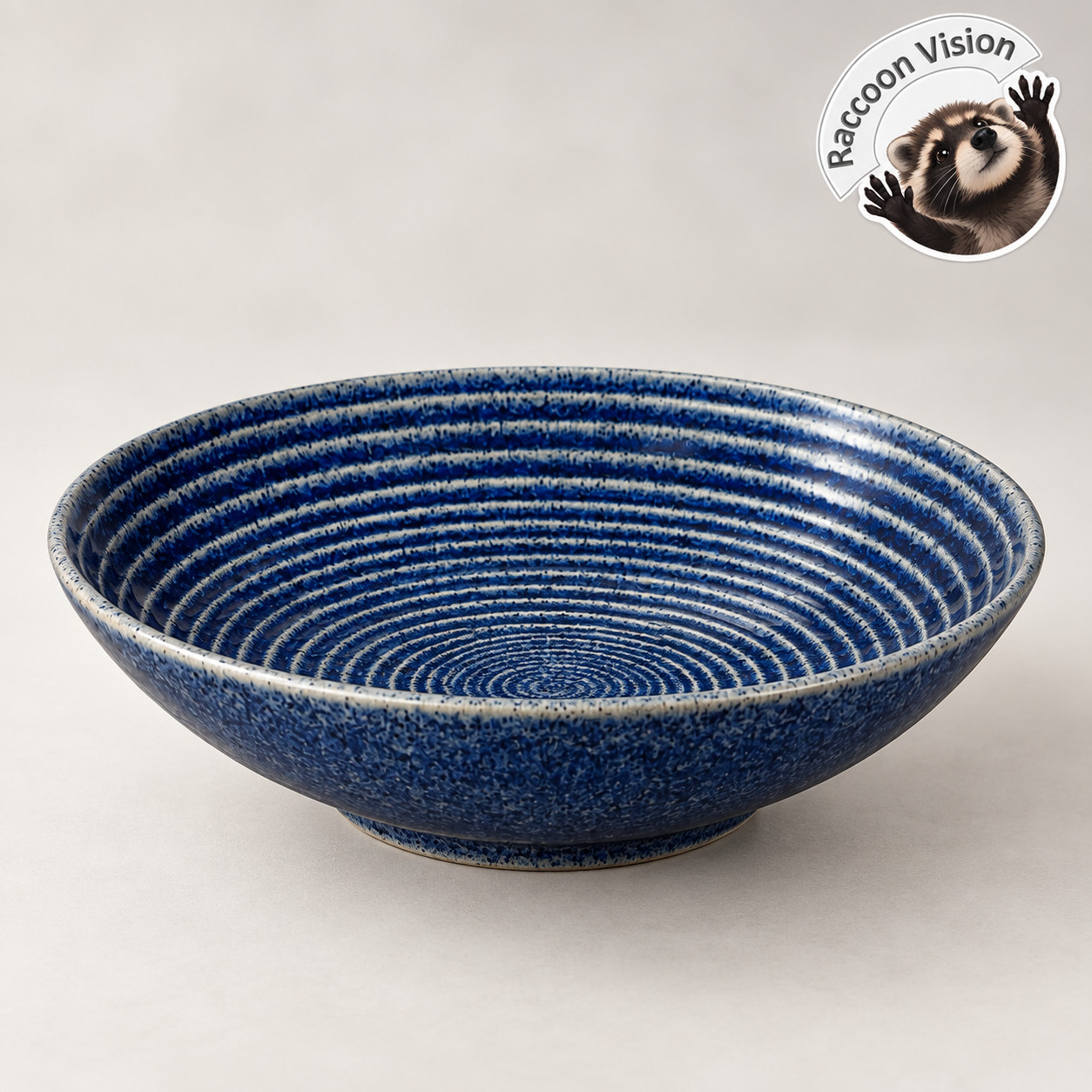 DENBY STUDIO BLUE COBALT RIDGED STONEWARE 10\