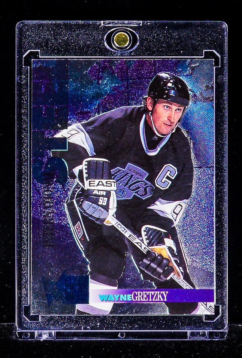 Wayne Gretzky RARE VINTAGE SILVER METAL FOIL INSERT CARD Kings GOAT