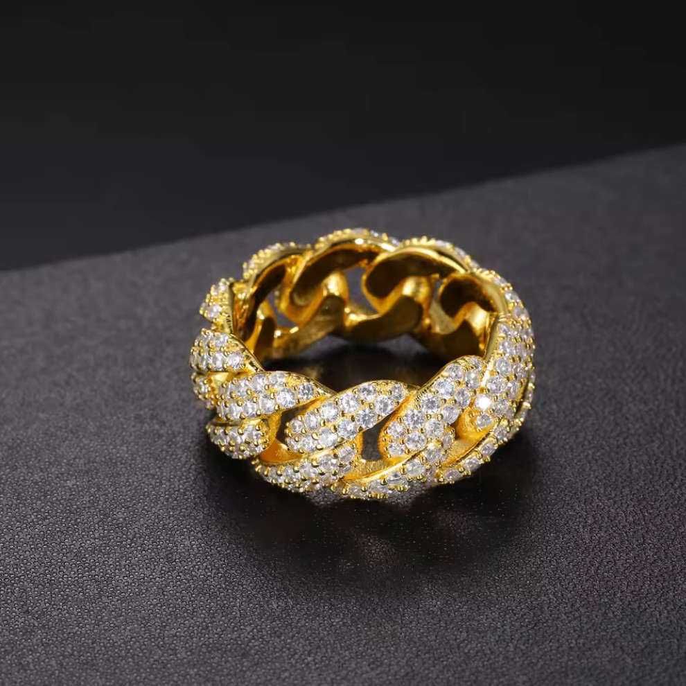 5CT Bling Lab Created Diamond Hip Hop Jewelry 9mm Gold Plated 925S Silver Party 5CT Bling Lab Created Diamond Hip Hop Jewelry 9mm Gold Plated 925S Silver Party