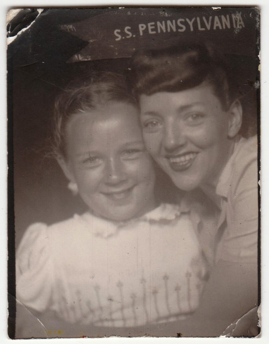 c1930s S.S. Pennsylvania Panama Pacific Line Photo Booth Woman Girl 1.5x2
