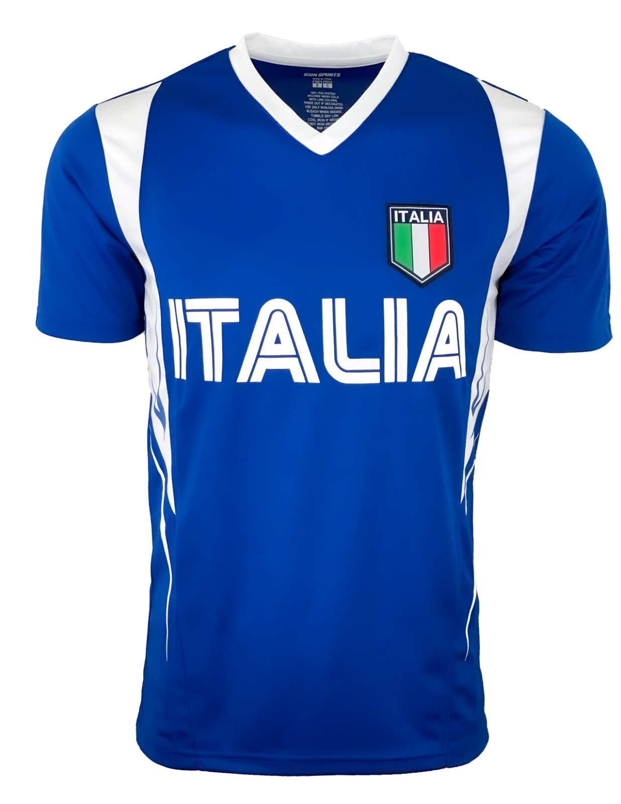 Icon Sports Italy Soccer Jersey Blue Licensed Fan Football Shirt Azurri NEW