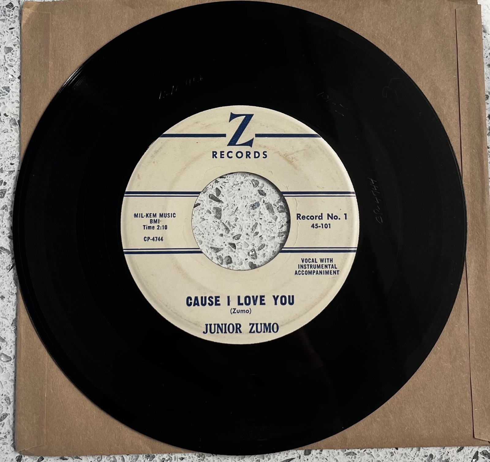 Rare Louisiana Rockabilly 45 JUNIOR ZUMO “ Cause I Love You” Z Records No 1 HEAR Rare Louisiana Rockabilly 45 JUNIOR ZUMO “ Cause I Love You” Z Records No 1 HEAR