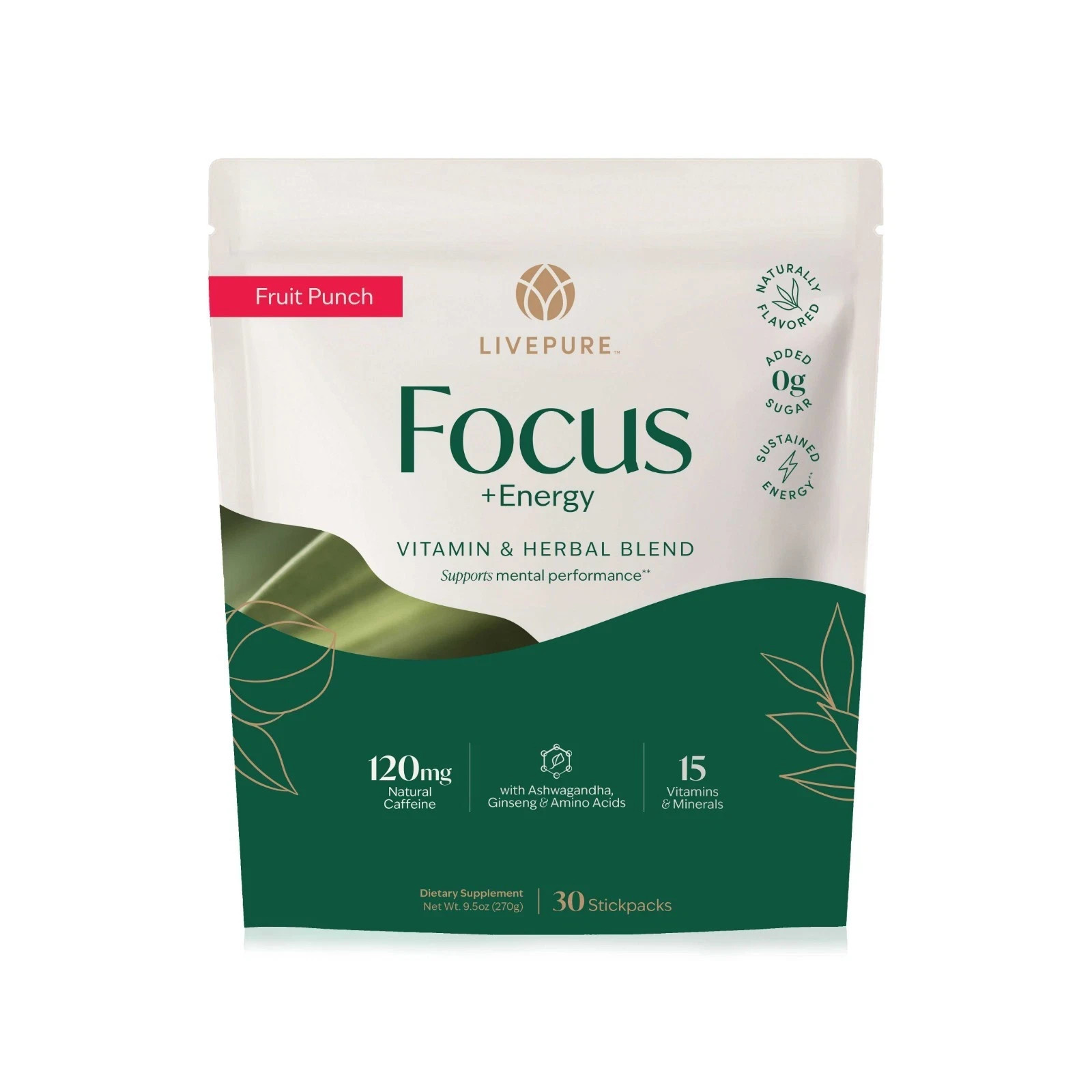 Live Pure Focus + Energy Sticks, Fruit Punch 30 Packets NEW Exp 3/27 Live Pure Focus + Energy Sticks, Fruit Punch 30 Packets NEW Exp 3/27