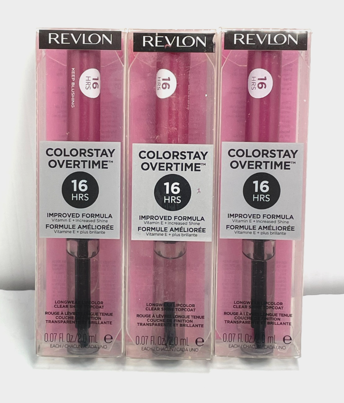 (3) REVLON COLORSTAY OVERTIME 16HR Liquid Lipcolor #080 Keep Blushing **RARE