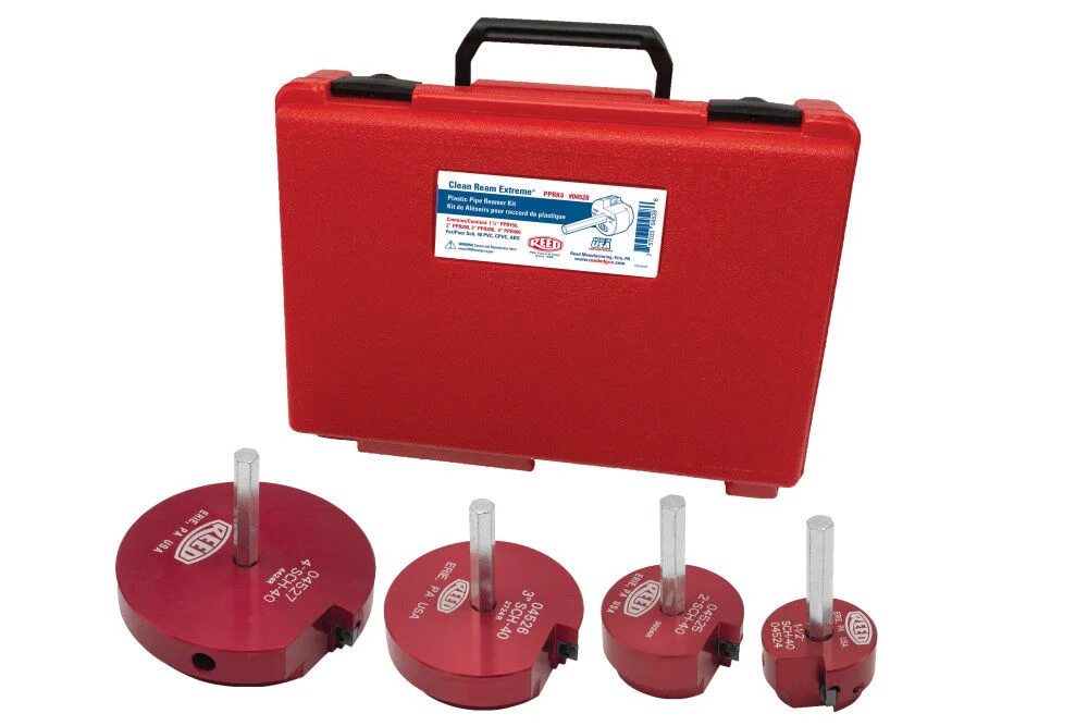Reed Mfg 4Pc Clean Ream Extreme Plastic Pipe Reamer Kit Pprk4 ()