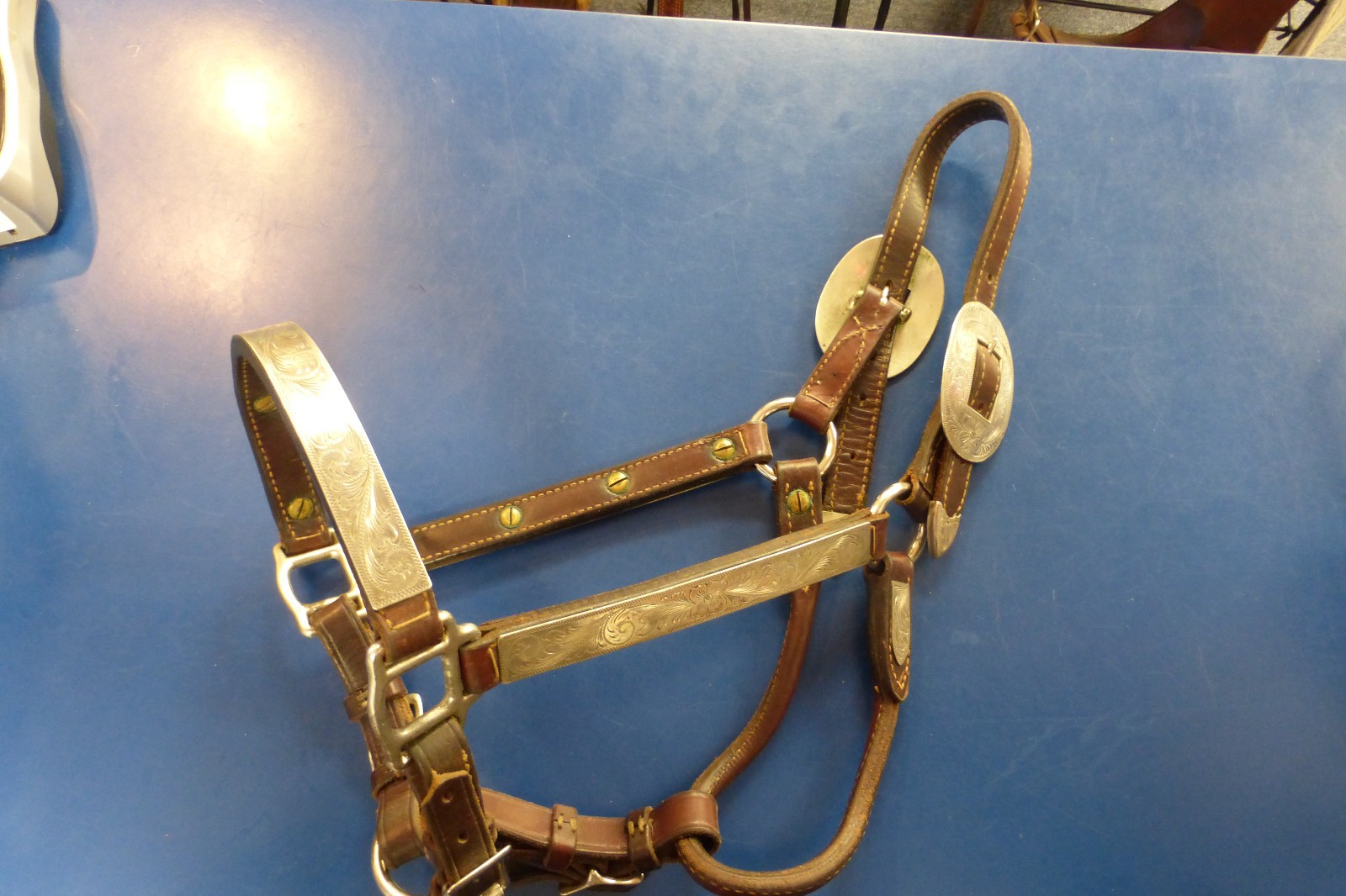 Kathy\'s Sterling Silver, Regular Cut, Horse Size, Show Halter, Marked Kathy\'s Sterling Silver, Regular Cut, Horse Size, Show Halter, Marked
