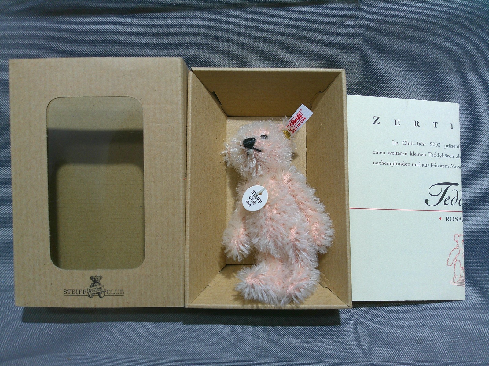 Steiff teddy bear rose 7 cm club gift 2003 miniature bear