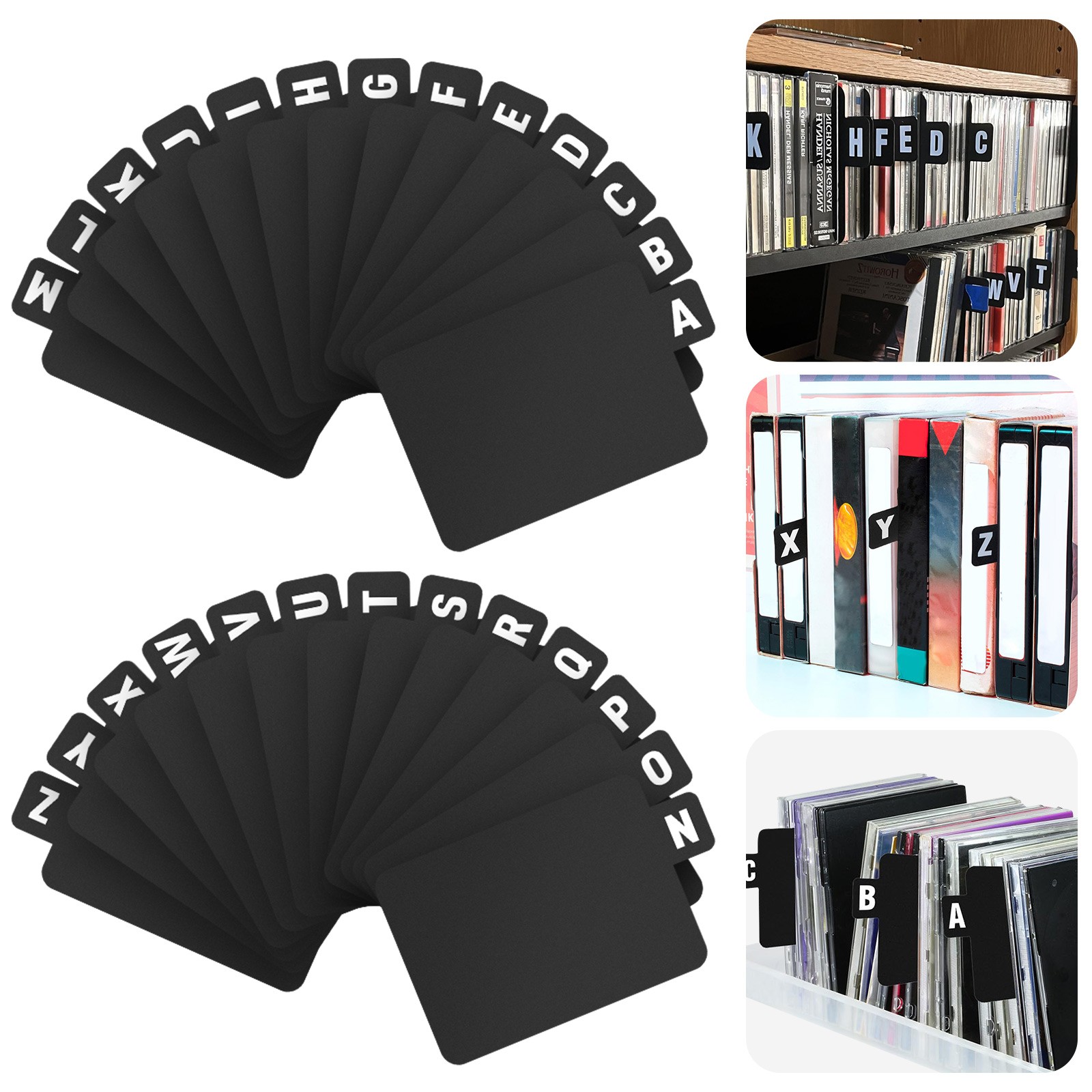 26Pcs Vinyl Record Dividers A-Z with Alphabetical Tabs For CD DVD File Organizer