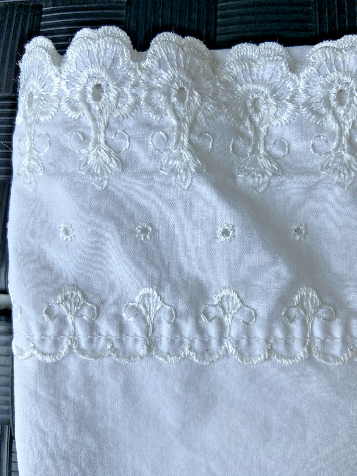 VTG Martex Danielle's Lace Twin Flat Sheet White Eyelet Shabby Chic