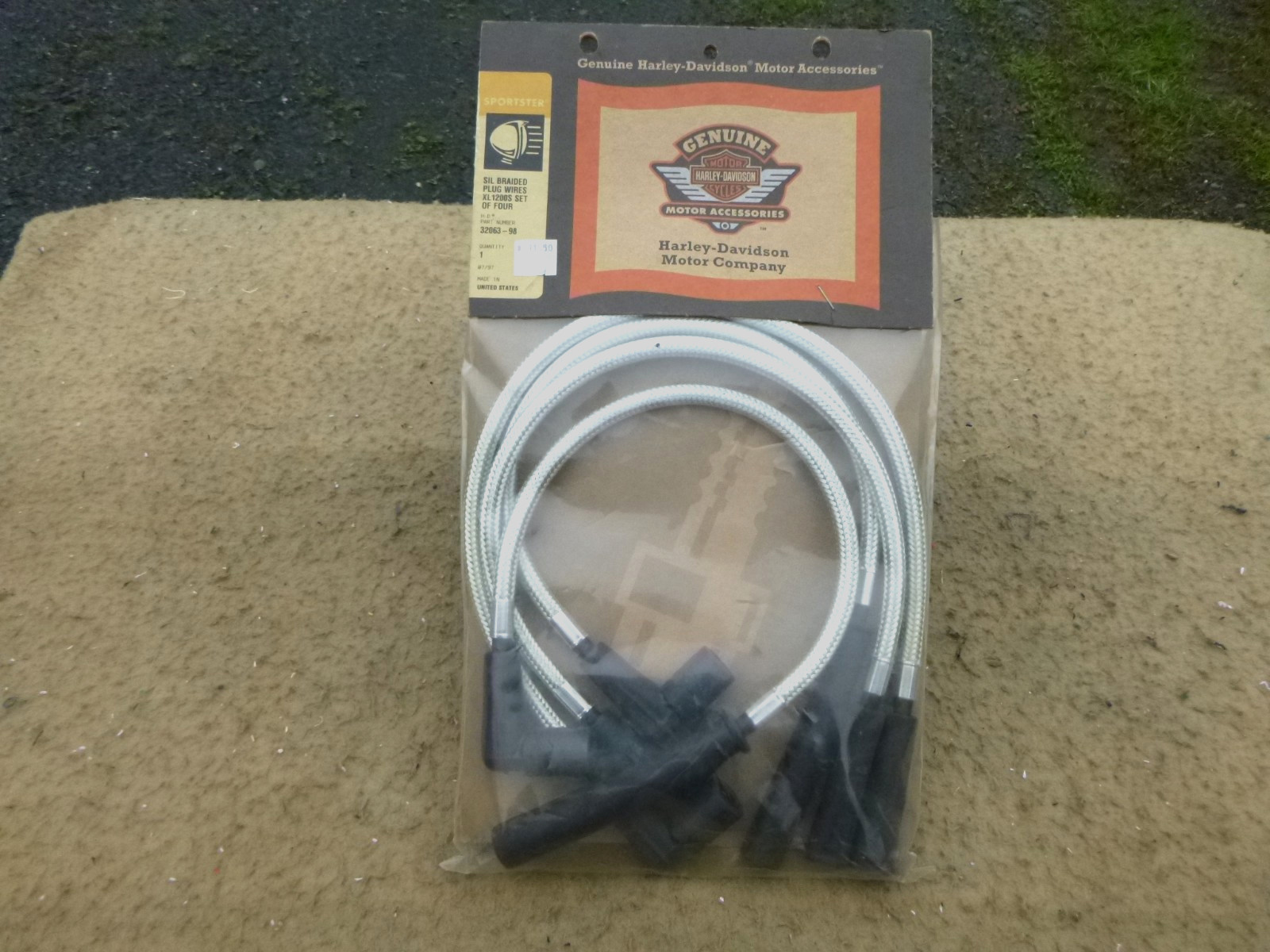 N.O.S. HARLEY DAVIDSON XL1200S BRAIDED PLUG WIRE SET 32063-98   BRAND NEW IN PKG