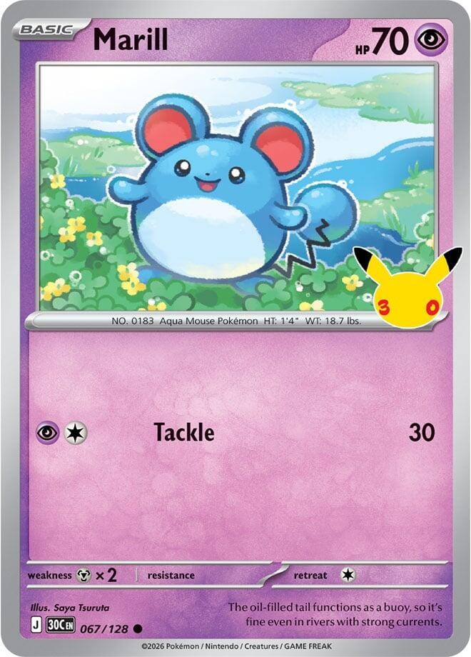 Marill 067/128 Common ME: 30th Celebration NM