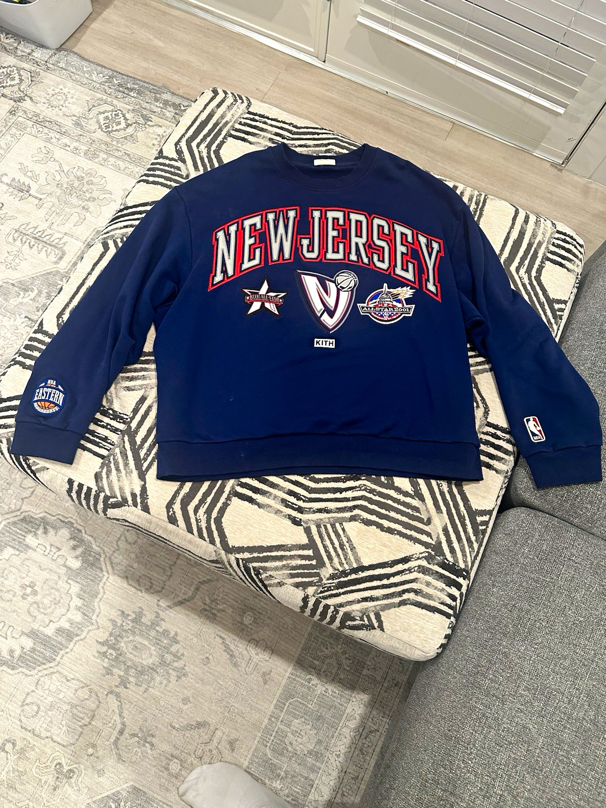 Kith New Jersey Nets NBA All-Star 2001 Blue Crewneck Sweatshirt Size XXL