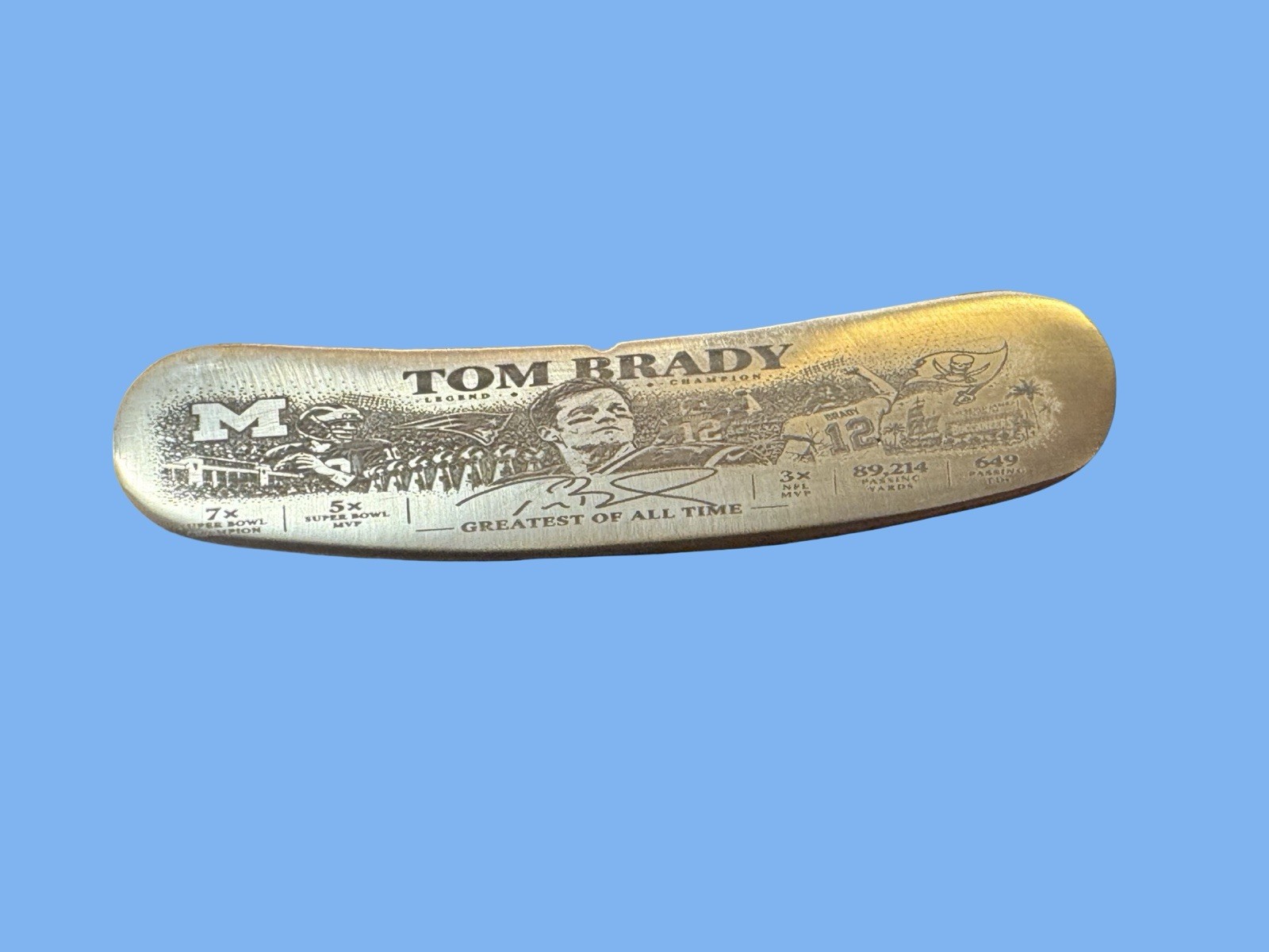 Custom Tom Brady GOAT Laser Engraved Vintage Ping Anser Golf Putter Collector