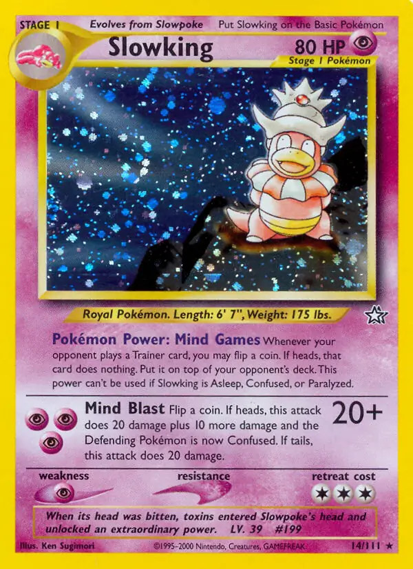 Slowking - 14/111 - Pokemon Neo Genesis Unlimited Holo Rare Card WOTC LP