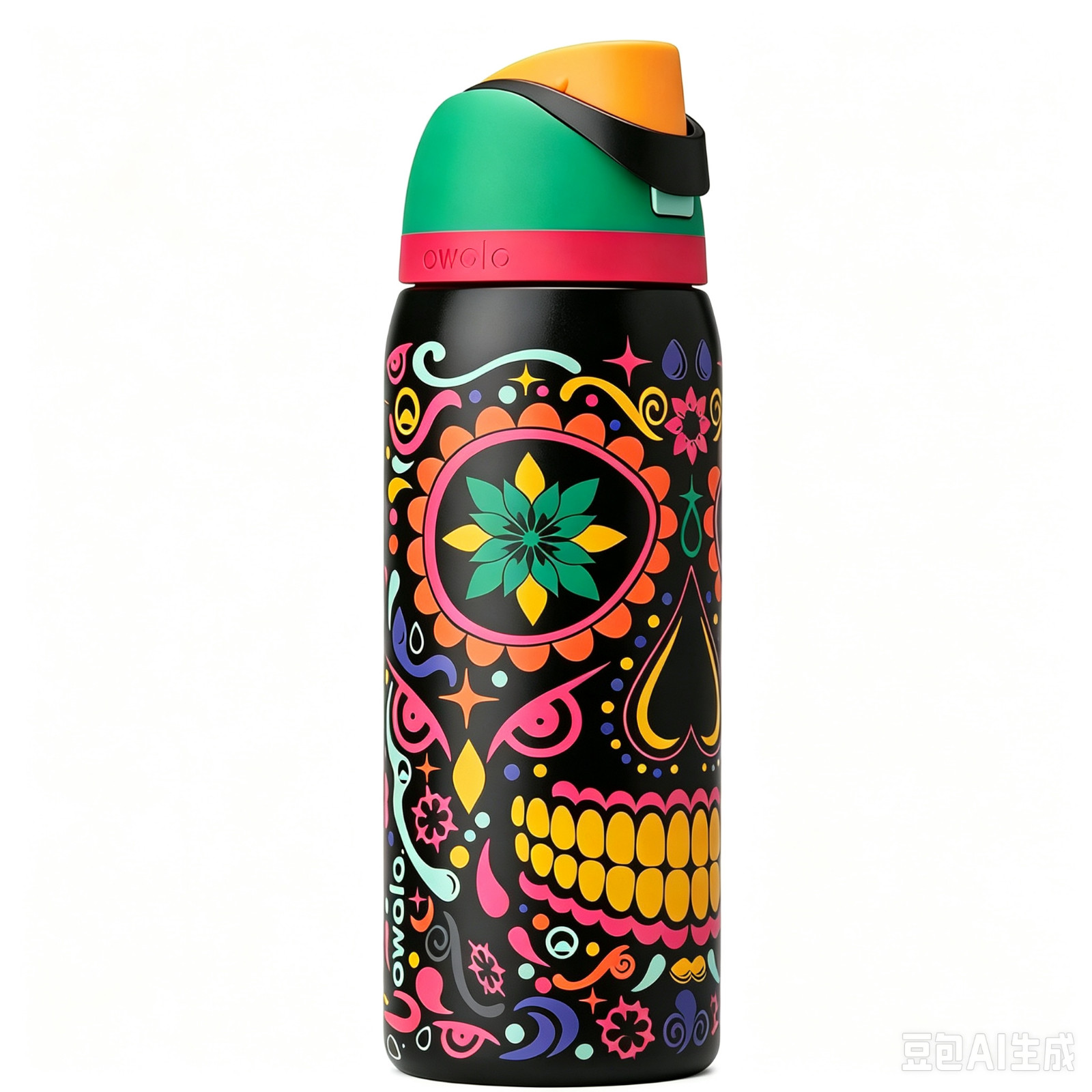 Owala FreeSip 32oz Sugar Skull - Glow in the Dark Bottle - 2026 Gift