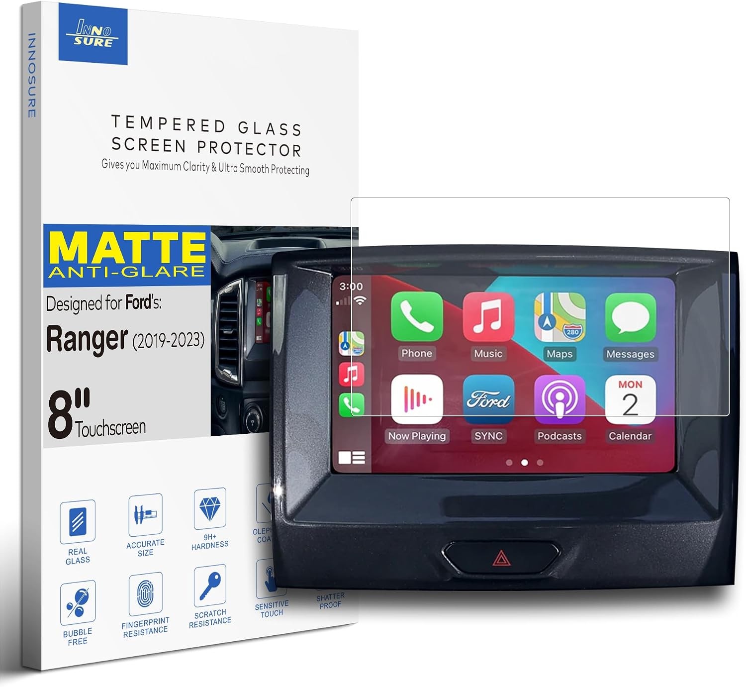 Matte Tempered Glass Screen Protector with Anti-Glare for 2019-2023 Ford Ranger