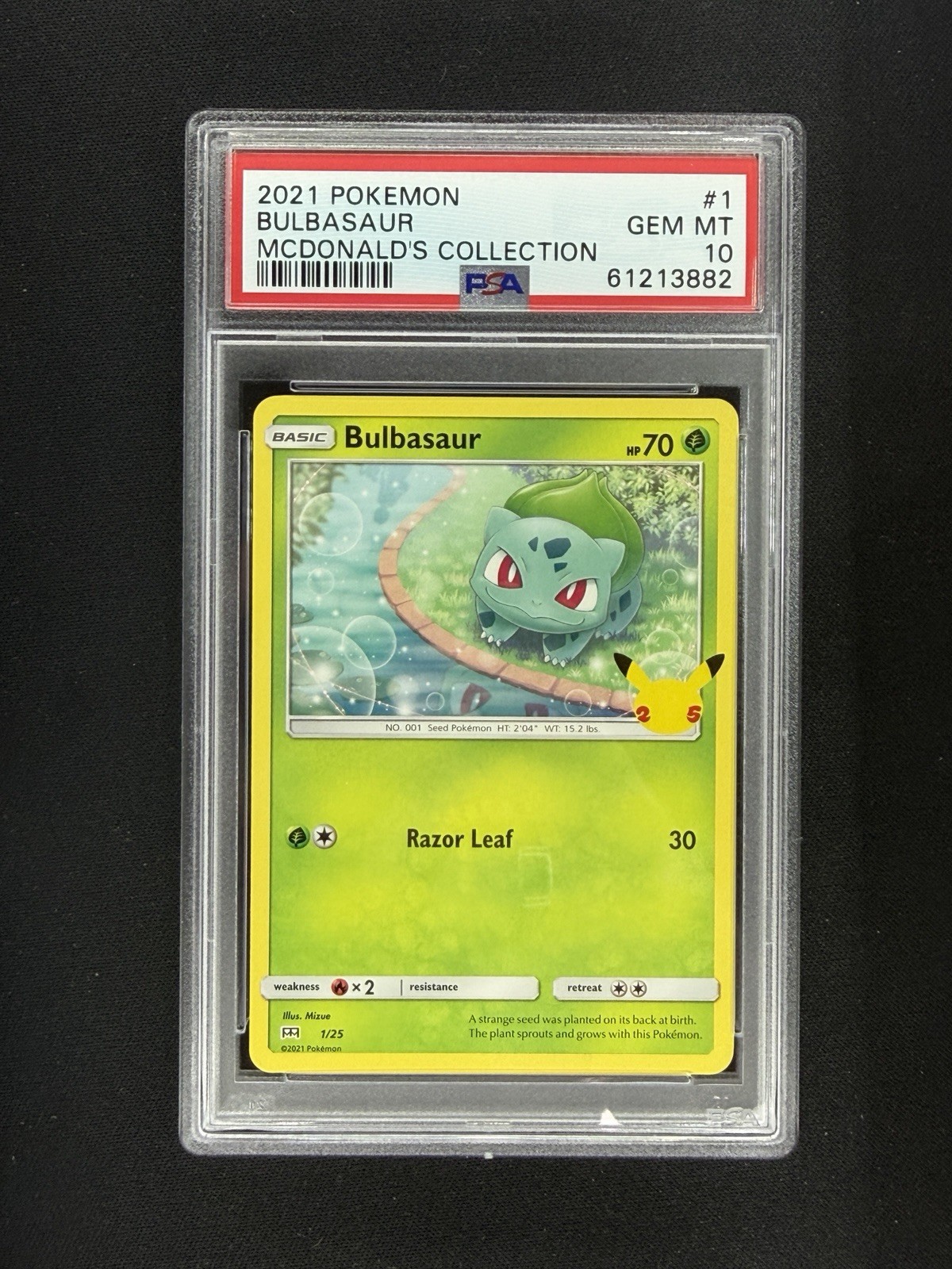 2021 Pokemon Bulbasaur McDonalds Collection #1 PSA 10