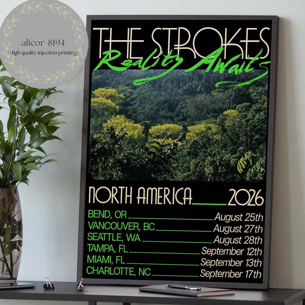 The Strokes Reality Awaits North America 2026 Tour Poster