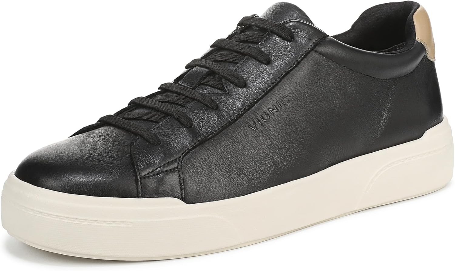 Vionic Men\'s Colbie Lace Up Sneaker Black Leather 9M