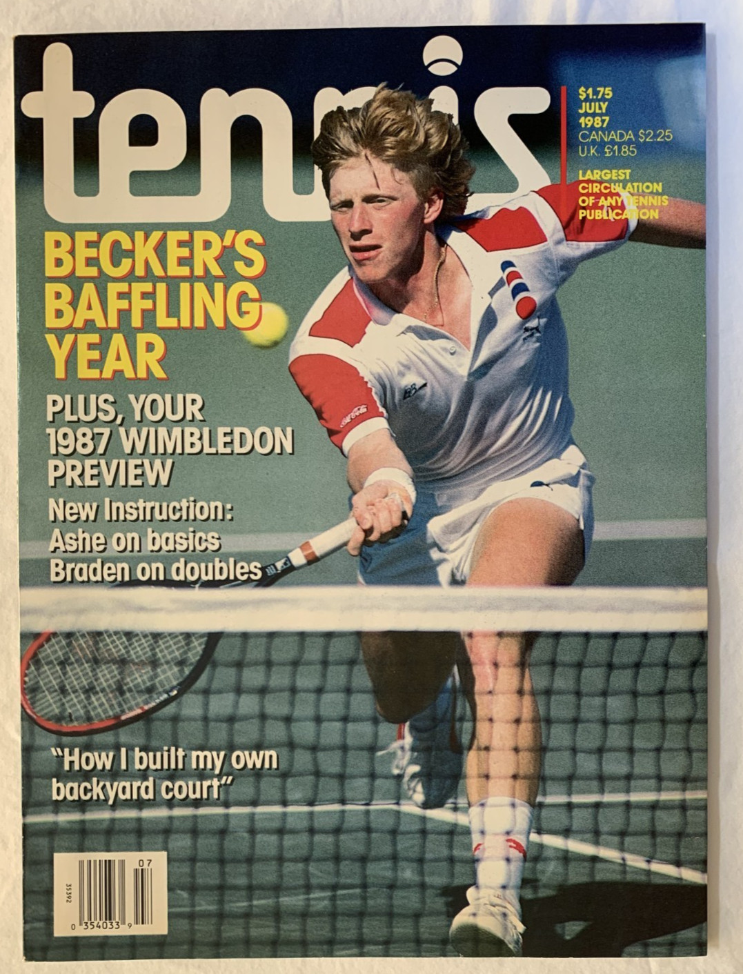Rare Tennis Magazine Boris Becker\'s BAFFLING YEAR July 1987