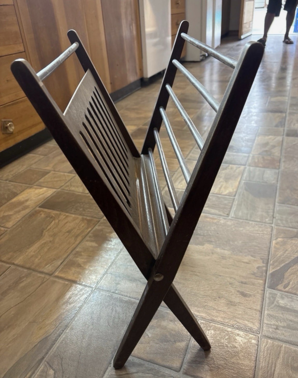Vintage Mid Century Modern Cees Braakman Style Romania A Magazine Rack Wood