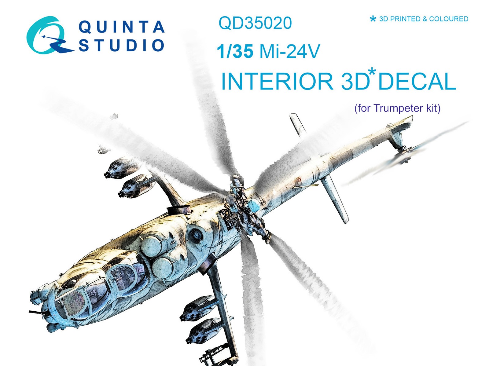 Quinta Studio 1/35 Mi-24V 3D-Printed & coloured Interior (for Trumpeter kit)