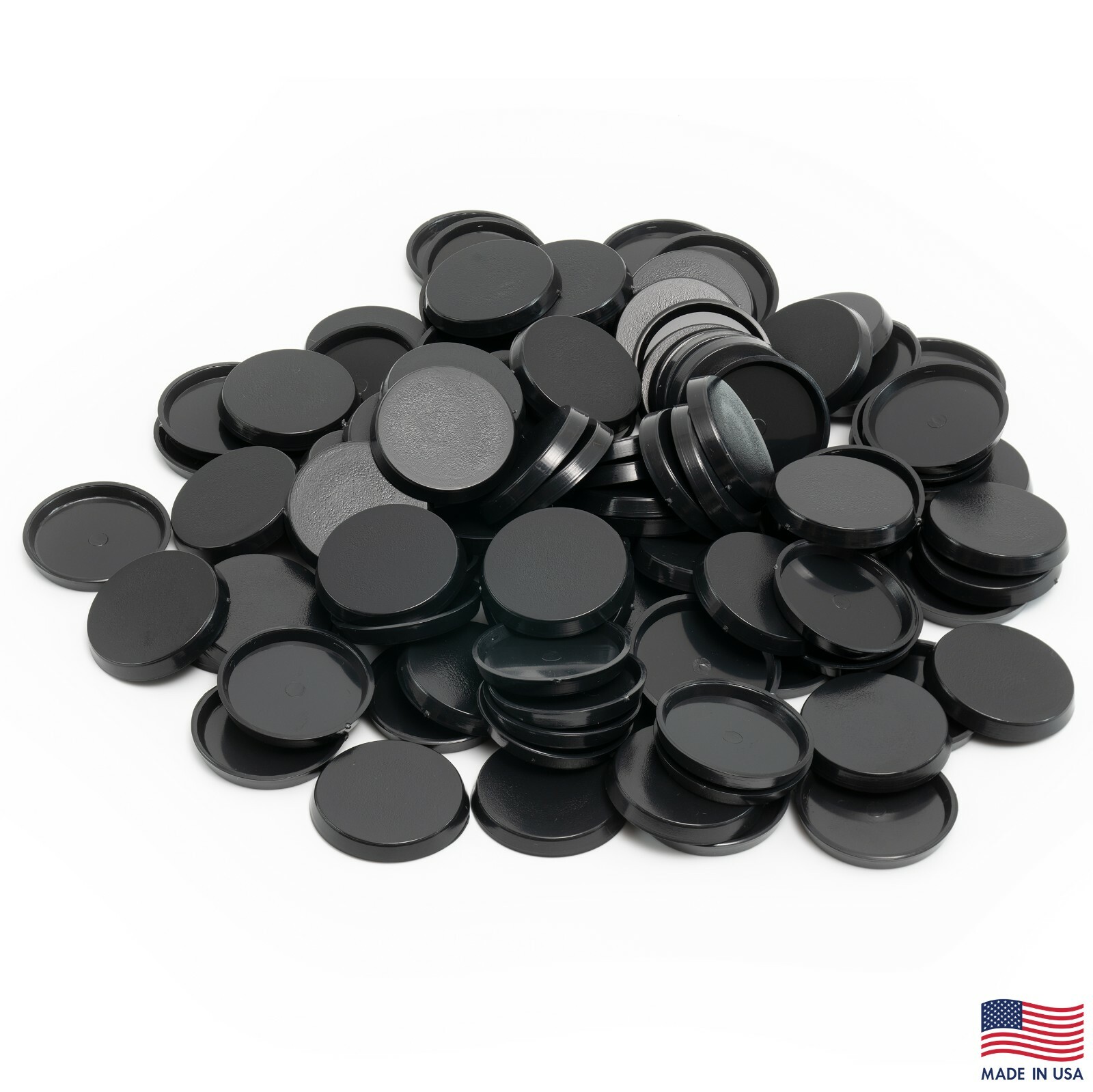 Pack of 100, 32 mm Plastic Round Bases Miniature Wargames Table Top gaming