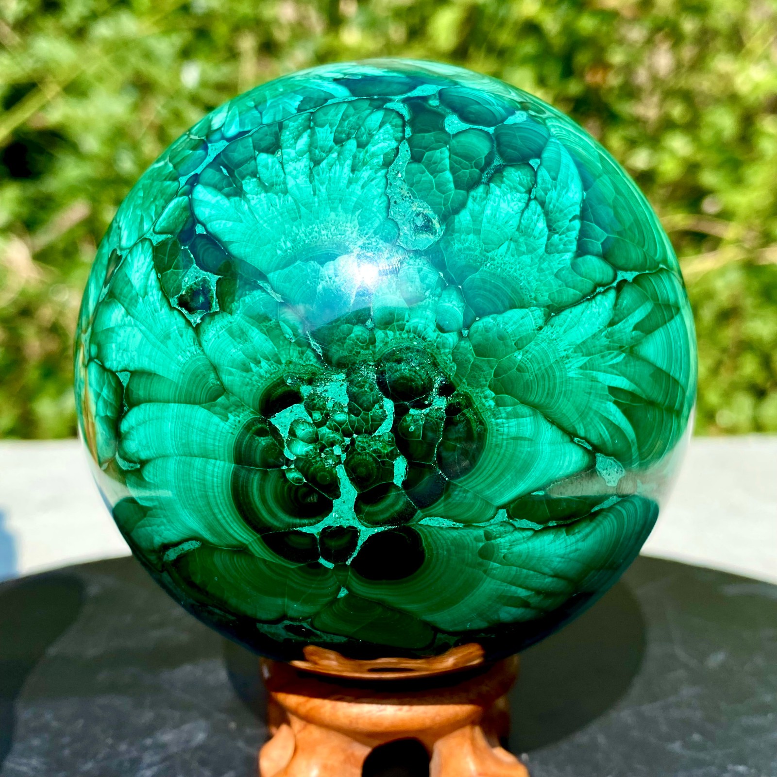 1.1LB  Natural malachite ball quartz crystal energy ball reiki healing