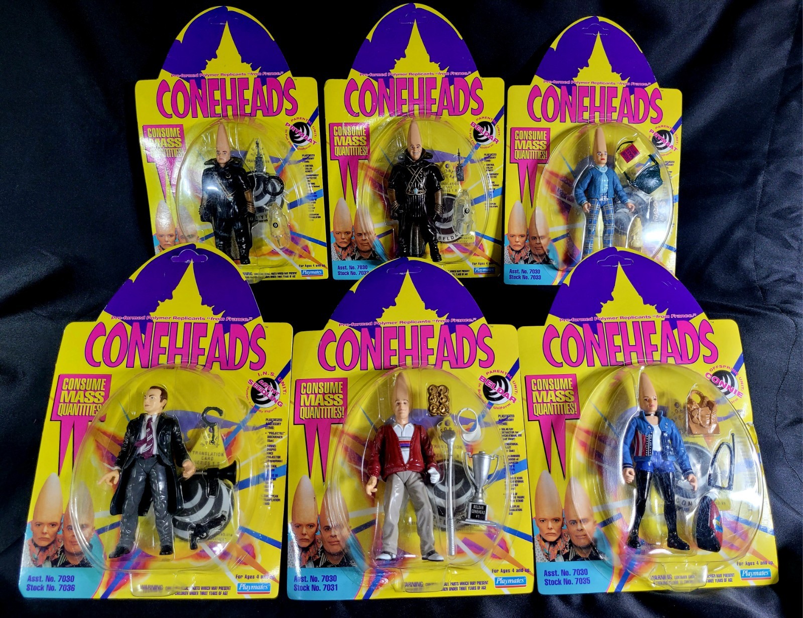 Playmates 1993 Coneheads Action Figures Lot of 6 Beldar Prymaat Connie Selaed Playmates 1993 Coneheads Action Figures Lot of 6 Beldar Prymaat Connie Selaed