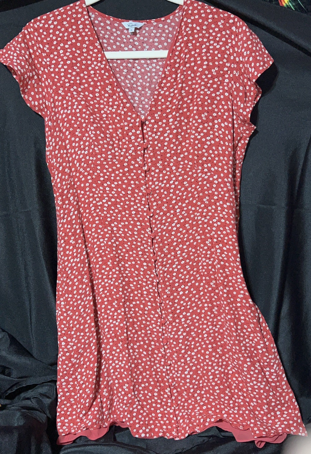 Rails Dress Womens Small Red Helena Carmine Daisies Button Front Floral