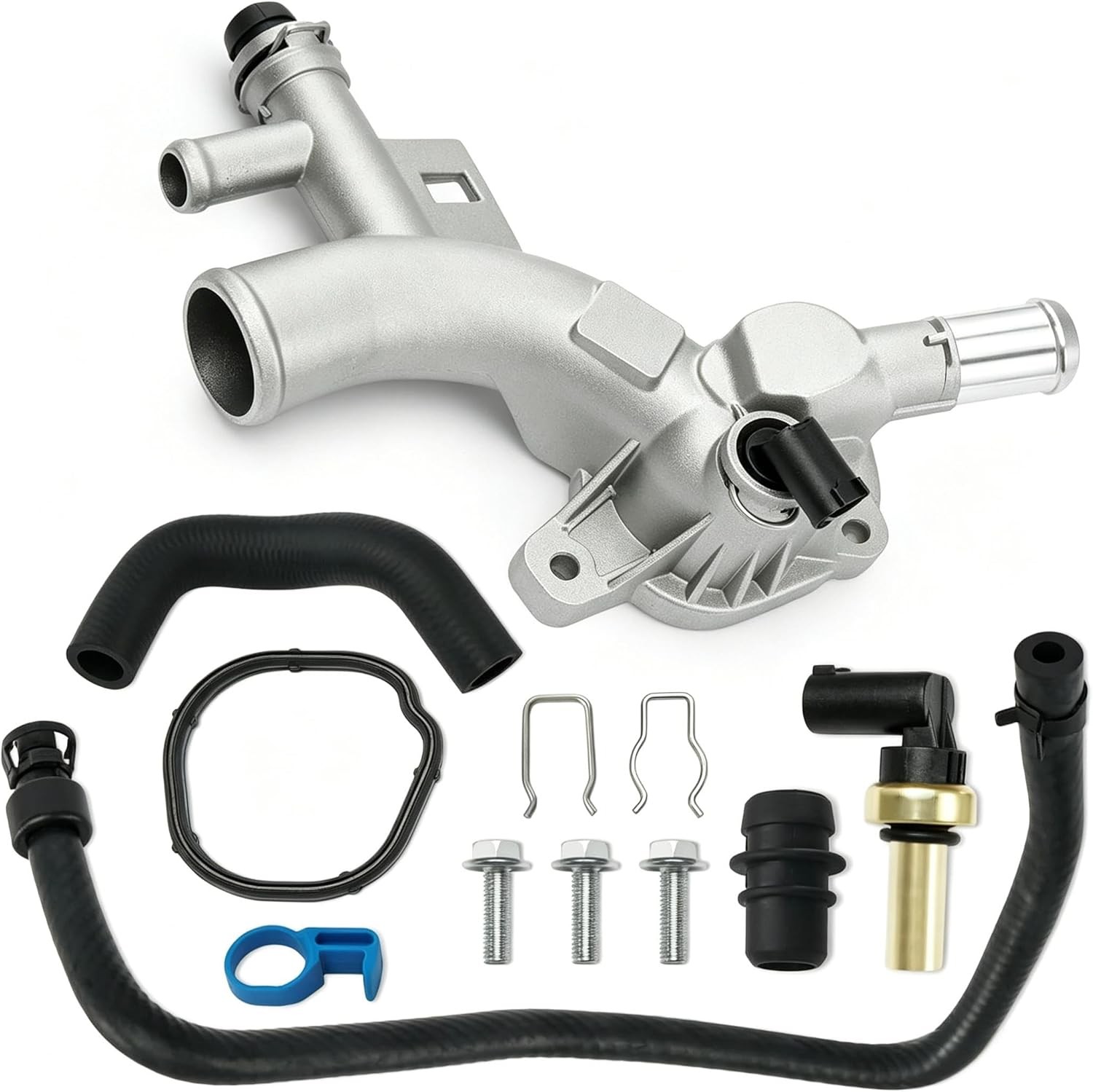 Aluminum Coolant Water Outlet w/ Inlet Hose for Chevrolet Cruze Sonic Trax 1.4L