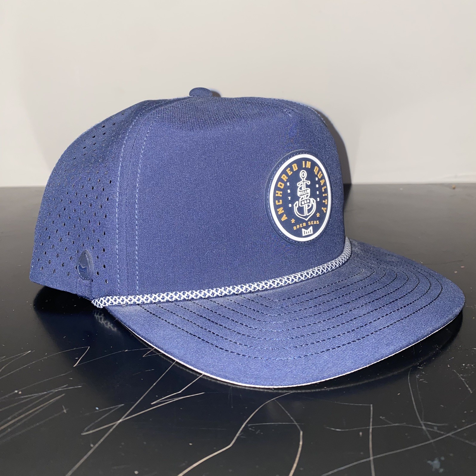 Melin Coronado Anchored Hydro Hat Navy Blue Snapback Mens Cap Rope Open Seas Melin Coronado Anchored Hydro Hat Navy Blue Snapback Mens Cap Rope Open Seas
