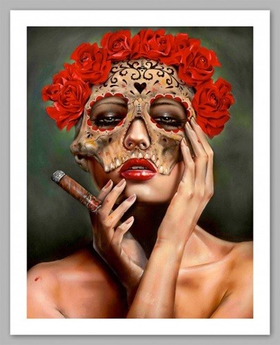 Brian Viveros Print, Frida la Muerte 2013, Mint  45/100 Sugar Skull Sexy 16x20