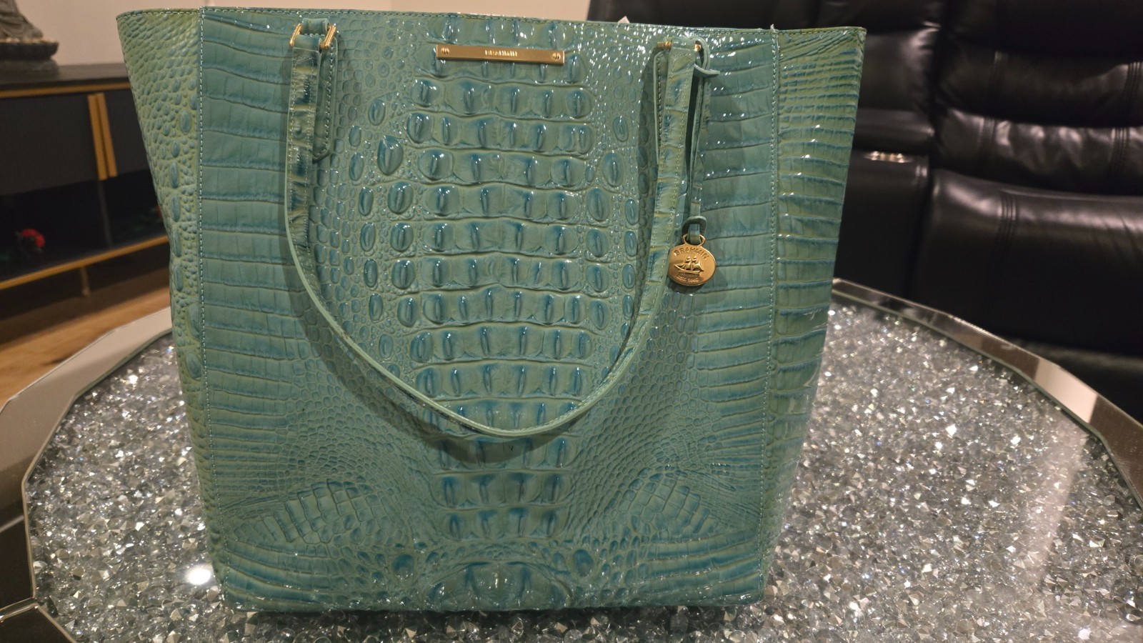 Brahmin Harrison Carryall Glass Glossy Melbourne Bag Rare Find