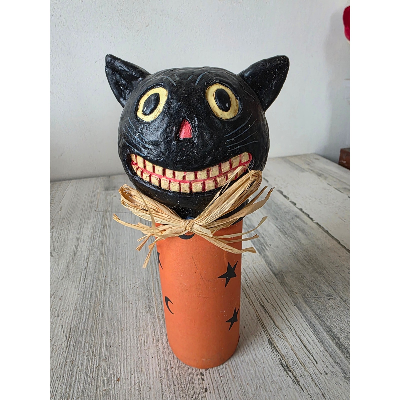 Vintage August moon dan dipaolo Pumpkin jack-o\'-lantern jointed statue figurine