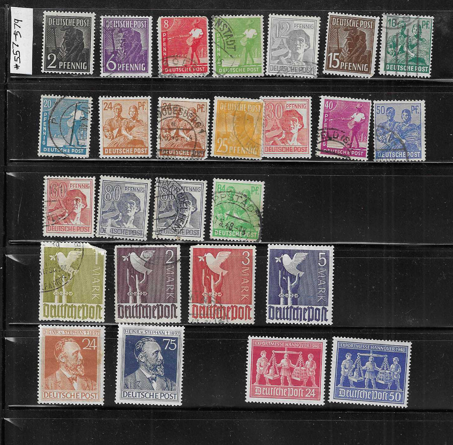 GERMANY  1947-1948 lot of 26 stamps SC# 557-579 584-585 Mint / Used