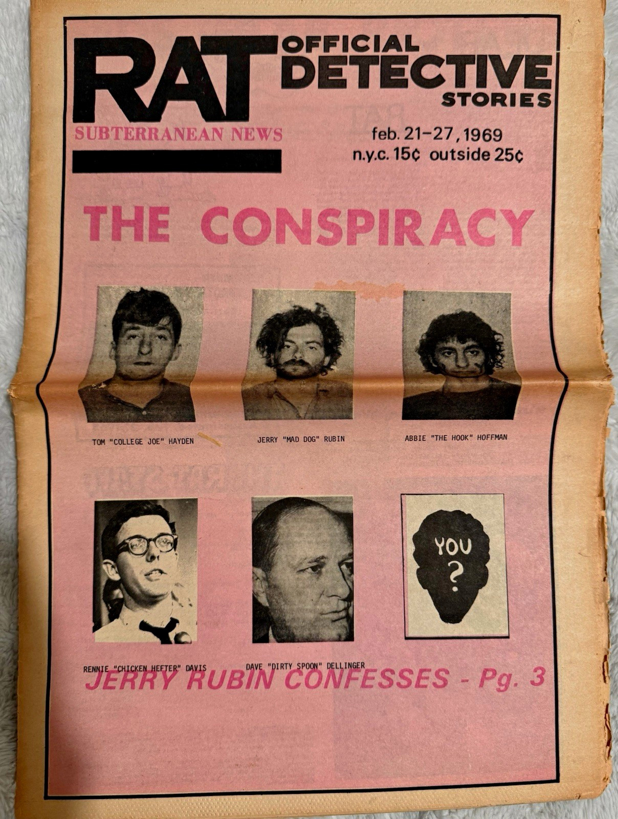RAT Subterranean News Feb 21-27 1969 Abbie Hoffman Jerry Rubin Yippie Conspiracy