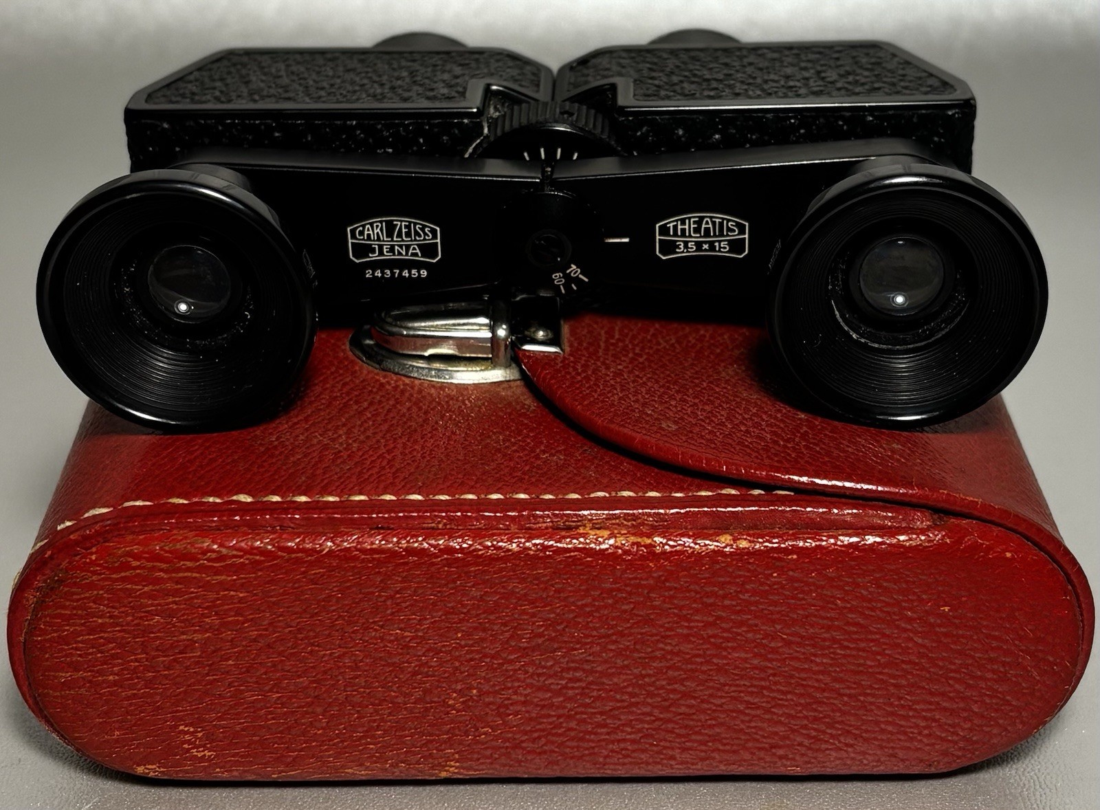 Vintage Carl Zeiss Jena Theatis 3.5x15 Folding Opera Glasses Binoculars Case